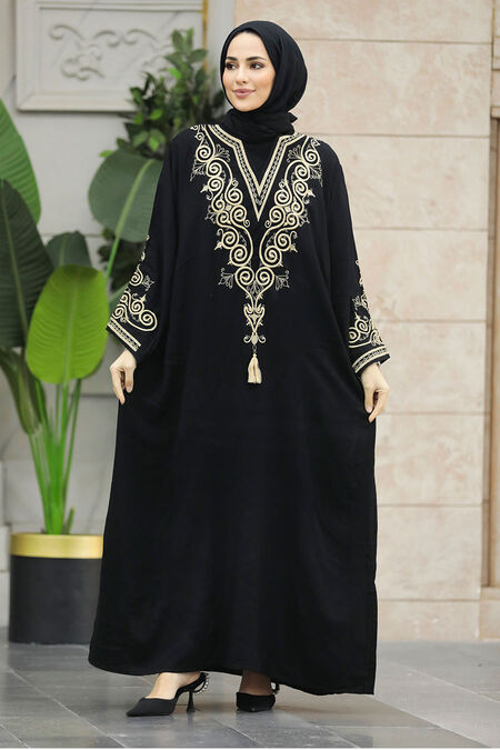  Modest Beige Abaya Dress 10121BEJ - NEVA STYLE