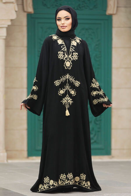  Modest Beige Abaya Dress 10153BEJ - NEVA STYLE