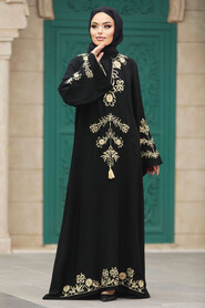  Modest Beige Abaya Dress 10153BEJ - 2
