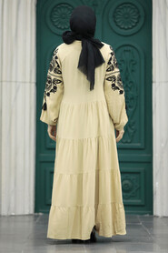  Modest Beige Abaya Dress 30140BEJ - 4