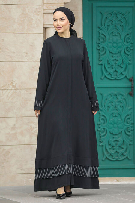  Modest Black Abaya 20132S - NEVA STYLE