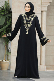  Modest Black Abaya Dress 10109S - 2