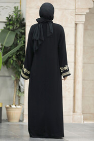  Modest Black Abaya Dress 10109S - 5