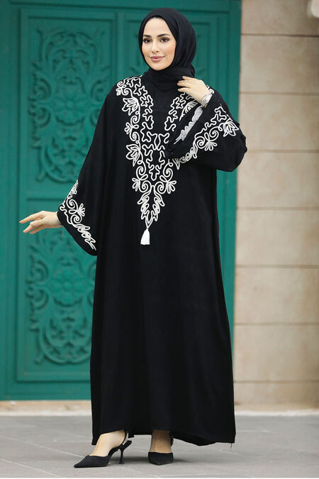  Modest Black Abaya Dress 10129S - NEVA STYLE