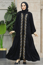  Modest Black Abaya Dress 10139S - 1