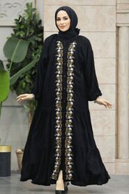  Modest Black Abaya Dress 10139S - 2