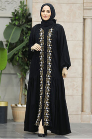  Modest Black Abaya Dress 10139S - 3