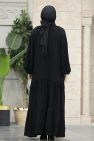  Modest Black Abaya Dress 10139S - 4