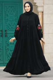  Modest Black Abaya Dress 10147S - 2