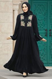  Modest Black Abaya Dress 10148S - 1