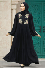  Modest Black Abaya Dress 10148S - 2