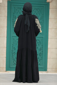  Modest Black Abaya Dress 10186S - 2