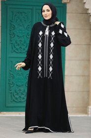  Modest Black Abaya Dress 11136S - 2