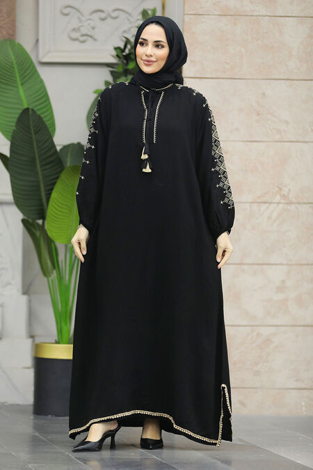  Modest Black Abaya Dress 40050S - NEVA STYLE