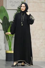  Modest Black Abaya Dress 40050S - 3