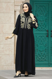  Modest Black Abaya Dress 40104S - 3