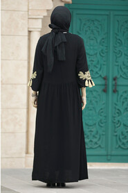  Modest Black Abaya Dress 40104S - 4