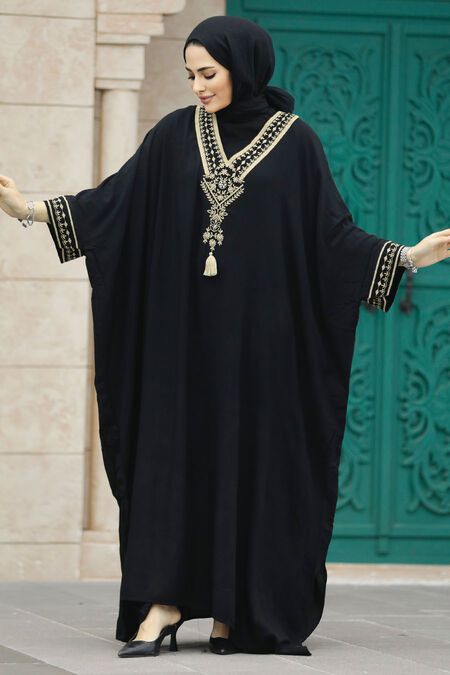  Modest Black Abaya Dress 40120S - NEVA STYLE