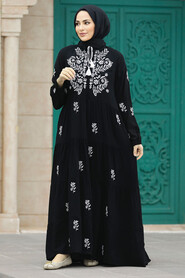  Modest Black Abaya Dress 41110S - 2