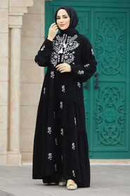  Modest Black Abaya Dress 41110S - 3