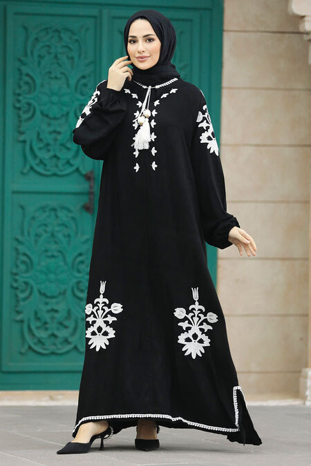  Modest Black Abaya Dress 67001S - NEVA STYLE
