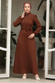  Modest Brown Long Dress 57453KH - 2