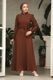  Modest Brown Long Dress 57453KH - 1