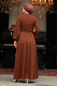 Neva Style - Modest Brown Maxi Dress 30002KH - 3