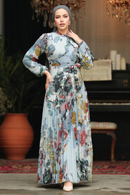  Modest Claret Red Maxi Dress 30066BR - 3