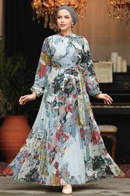  Modest Claret Red Maxi Dress 30066BR - 1