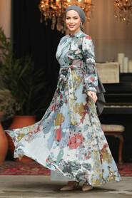  Modest Claret Red Maxi Dress 30066BR - 2