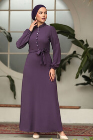  Modest Dark Lila Long Dress 57453KLILA - 2