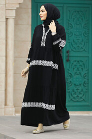  Modest Ecru Abaya Dress 10127E - 2