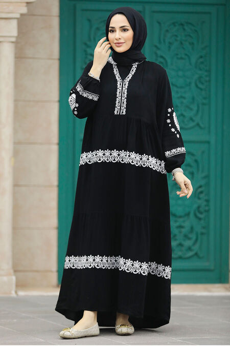  Modest Ecru Abaya Dress 10127E - NEVA STYLE