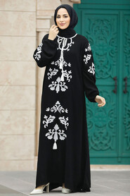  Modest Ecru Abaya Dress 60101E - 3