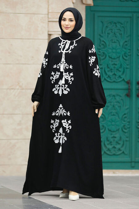  Modest Ecru Abaya Dress 60101E - NEVA STYLE