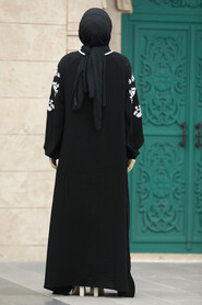  Modest Ecru Abaya Dress 60101E - 5