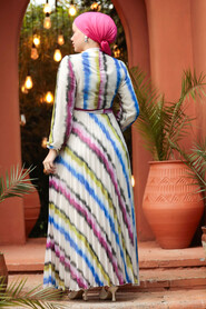  Modest Fuchsia Long Sleeve Dress 30062F - 3