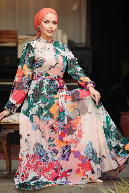  Modest Fuchsia Maxi Dress 30066F - NEVA STYLE