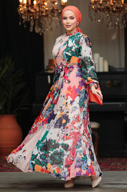  Modest Fuchsia Maxi Dress 30066F - 4