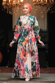  Modest Fuchsia Maxi Dress 30066F - 5