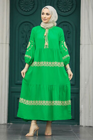  Modest Green Abaya Dress 11127Y - 3