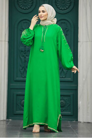  Modest Green Abaya Dress 40050Y - 3