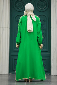  Modest Green Abaya Dress 40050Y - 4