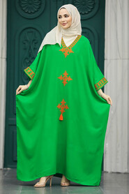 Modest Green Abaya Dress 41019Y - 1