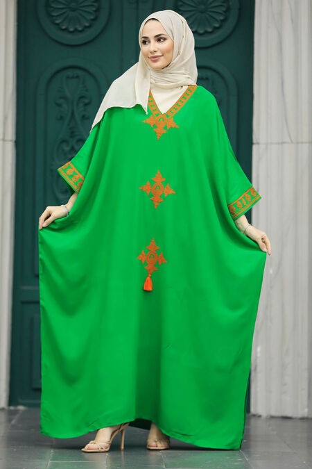  Modest Green Abaya Dress 41019Y - NEVA STYLE