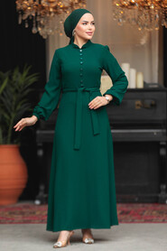  Modest Green Long Dress 57453Y - 1