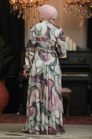  Modest Grey Eid Dress 33043GR - 3