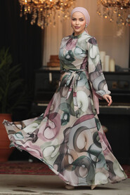  Modest Grey Eid Dress 33043GR - 2