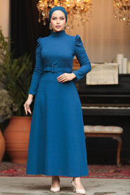  Modest İndigo Blue Maxi Dress 554IM - 2